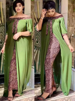 Mr Hunkle Leopard luźna sukienka w stylu Bodycon moda na zewnątrz WomenMaxi sukienka rozrywka Patchwork bez ramiączek seksowny styl etniczny afryki vestidos 2